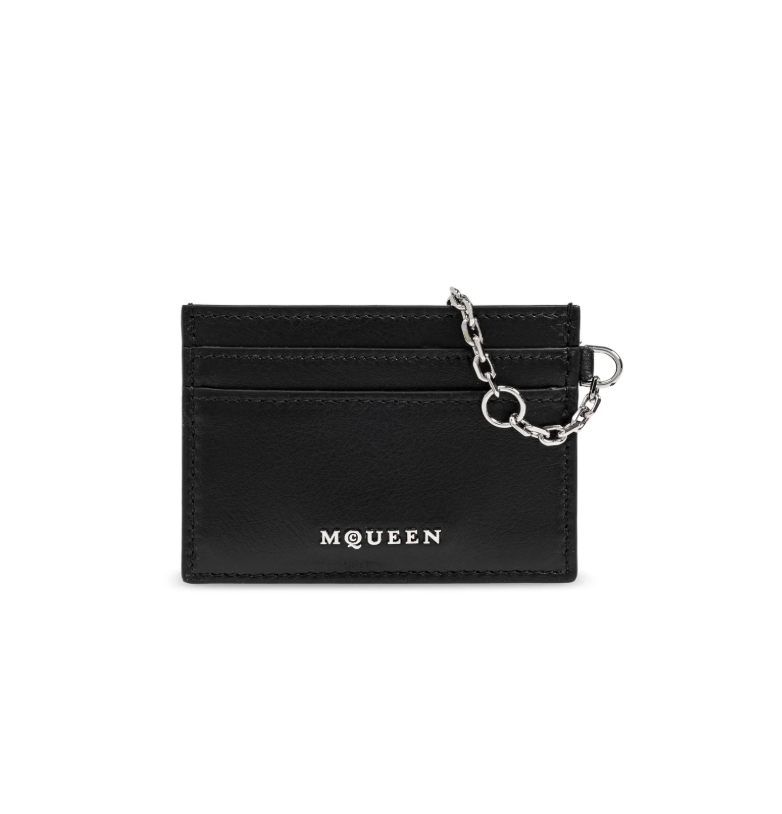 7438 - Alexander McQueen T-bar Cardholder Black - NWT