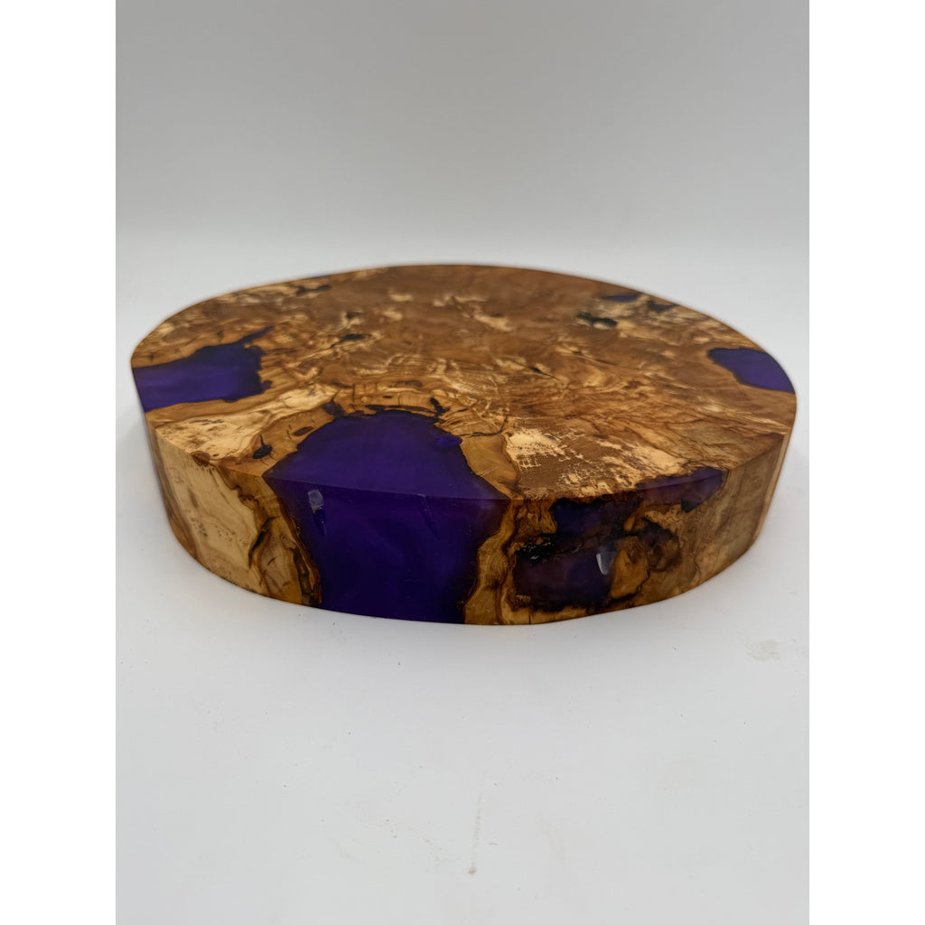 Olivewood Purple Epoxy Charcuterie Board, 11.5x2 Inch, Hand Crafted, One of a Kind, SKU 1557