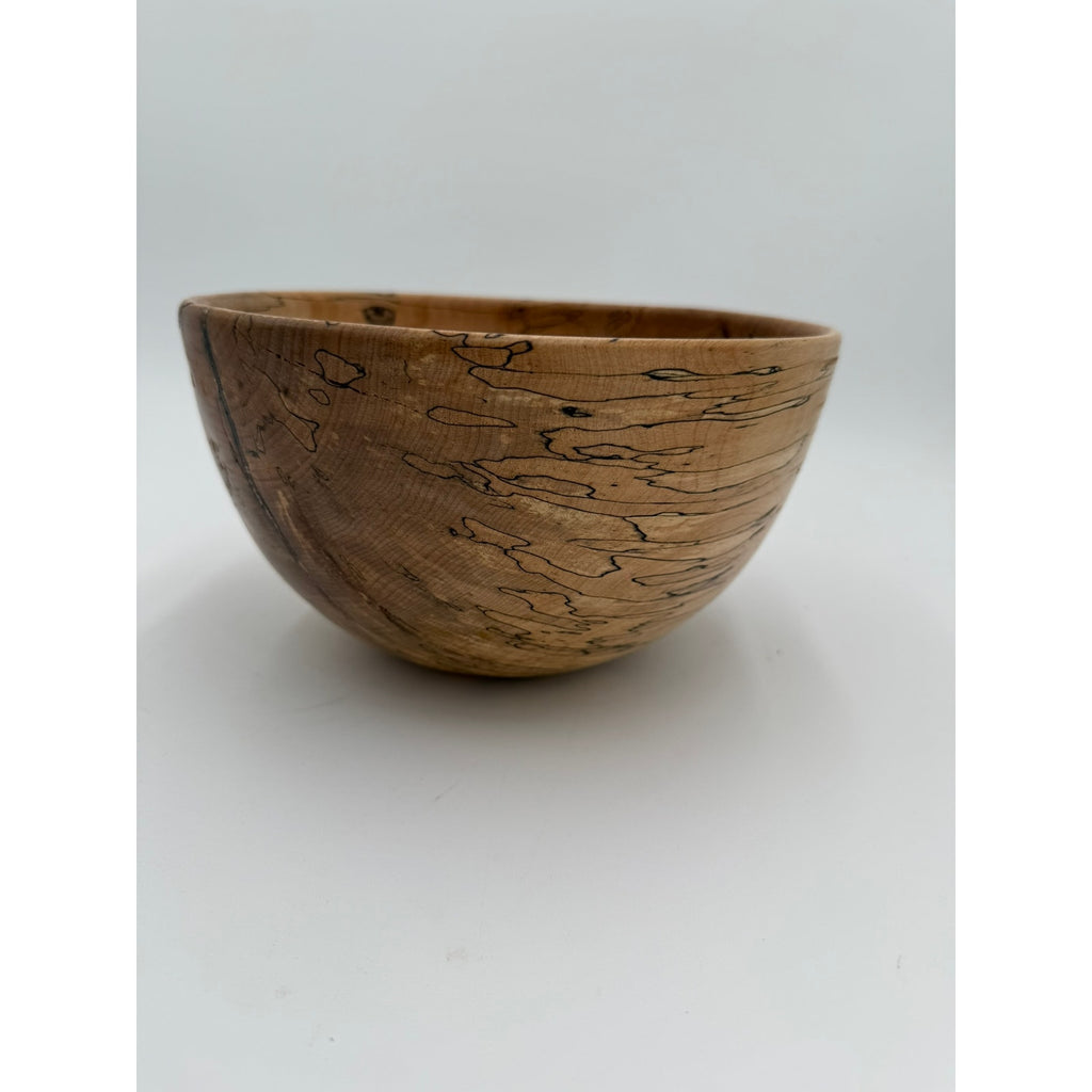Decorative Spaulted Maple Bowl - Hand Turned