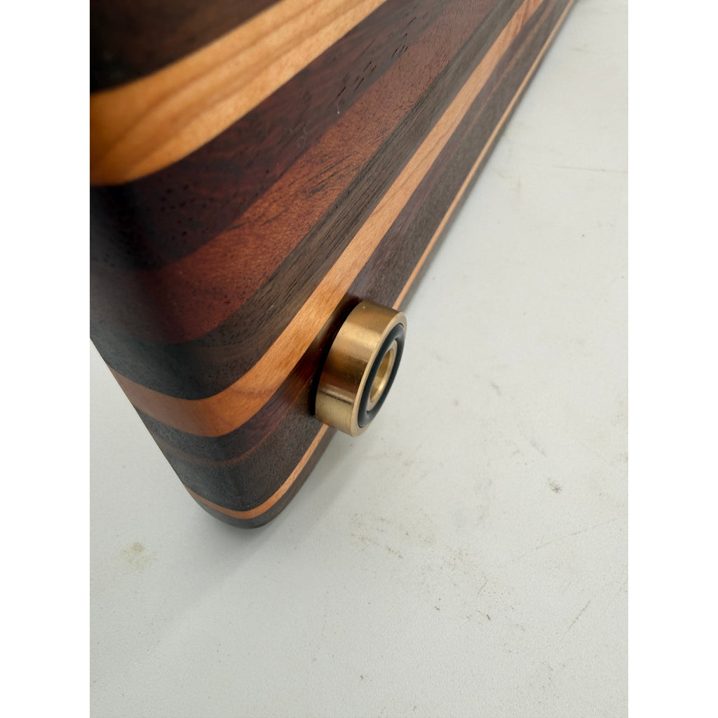 Handcrafted Edge Grain Cutting Board, 17.5 x 12 x 1 Inch, Laminated Domestic and Exotic Hardwoods
