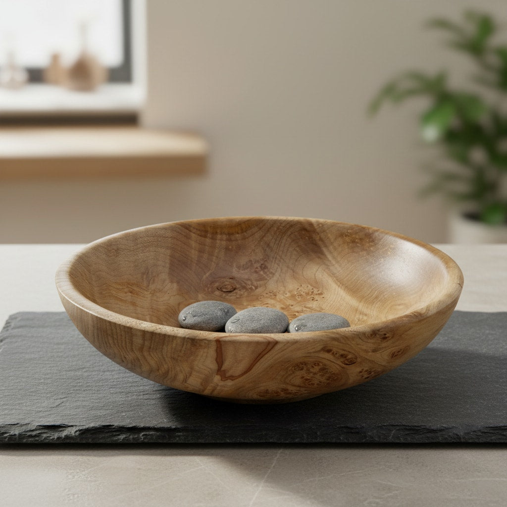 Rare Figured Maple Burl Bowl