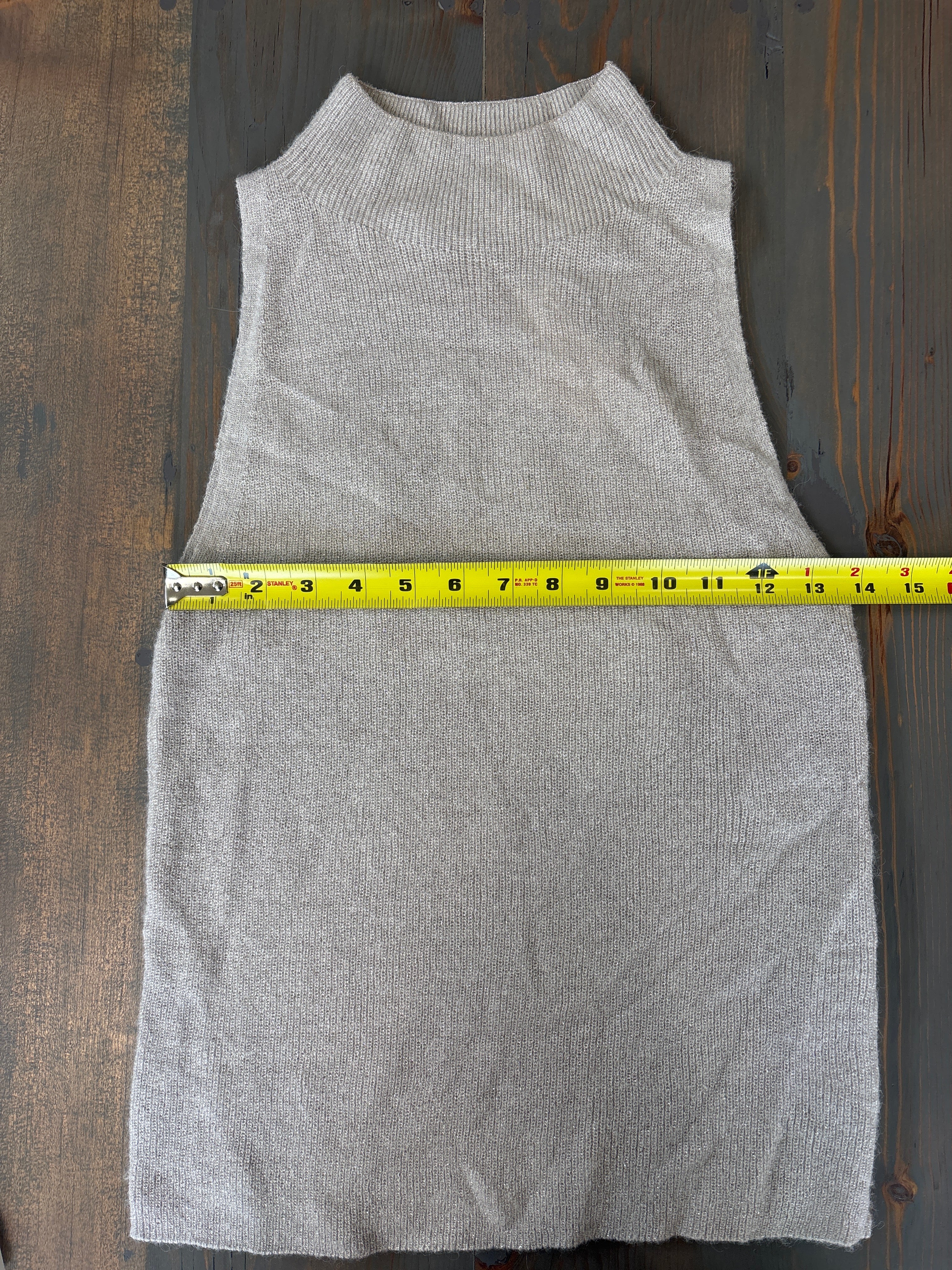 Vince Metallic Mock Neck Tan Tank - Size S - NWT