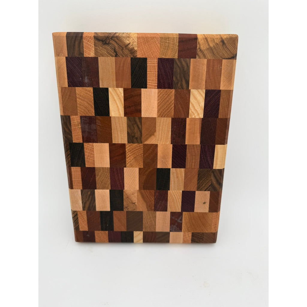 Chaos Style End Grain Cutting Board Handmade, Assorted Hardwoods, 12x9x1.5, Durable Kitchen Gift, Knife Friendly