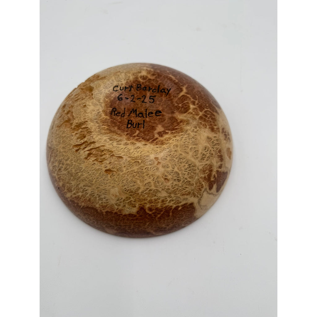 Hand Turned Red Mallee Burl Wood Bowl, 9.5 x 2.75 inches, food safe finish, handmade salad or fruit bowl, decorative centerpiece