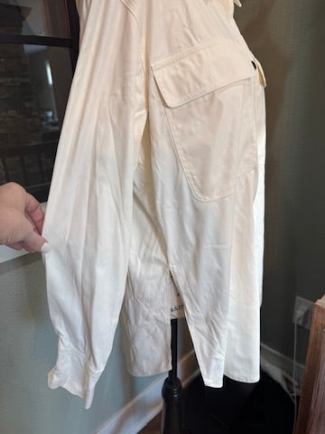 Rachel Comey Faux Leather Shirt Shacket - Ivory size 4