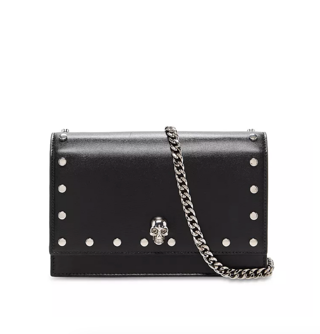 6991 - Alexander McQueen Black Studded Skull Bag - NIB