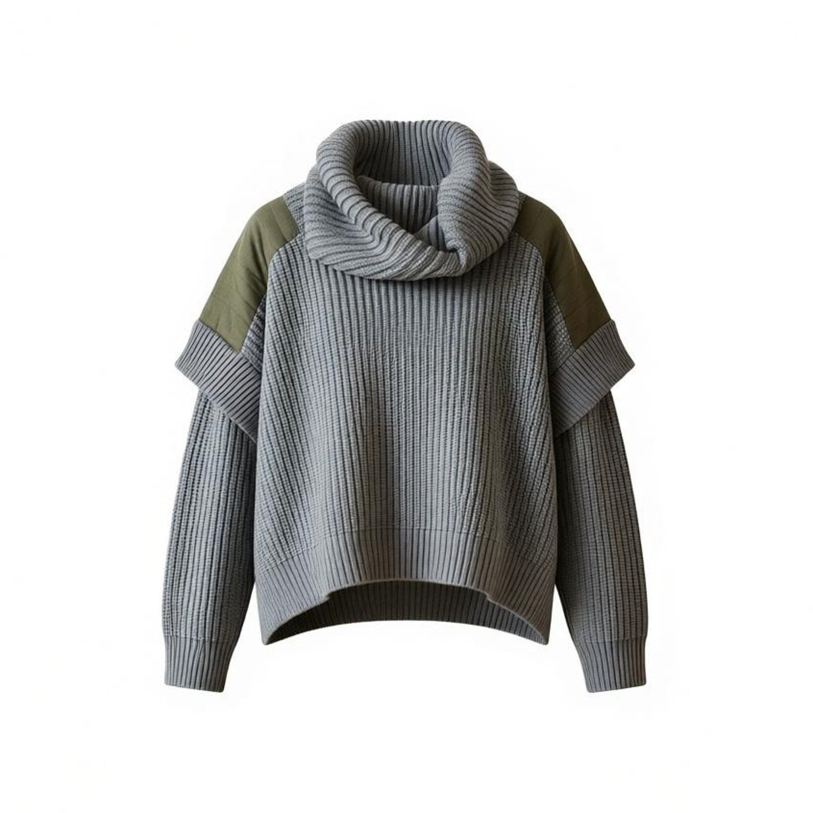 Marfa Stance Wool Cashmere Convertible Sweater Gray L