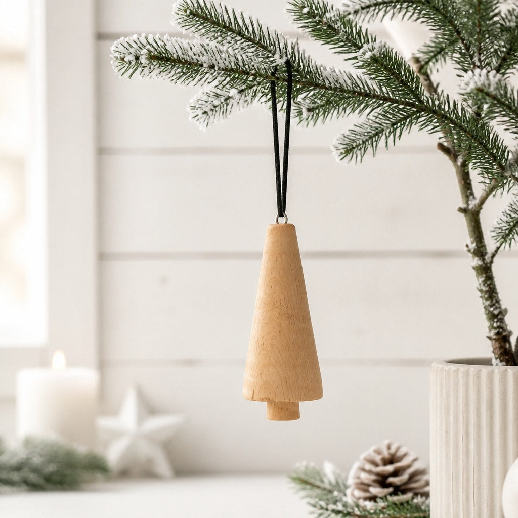 Hand Turned Wooden Christmas Ornament, One of a Kind, Artisan Holiday Decor, 2.5 to 7 Inches