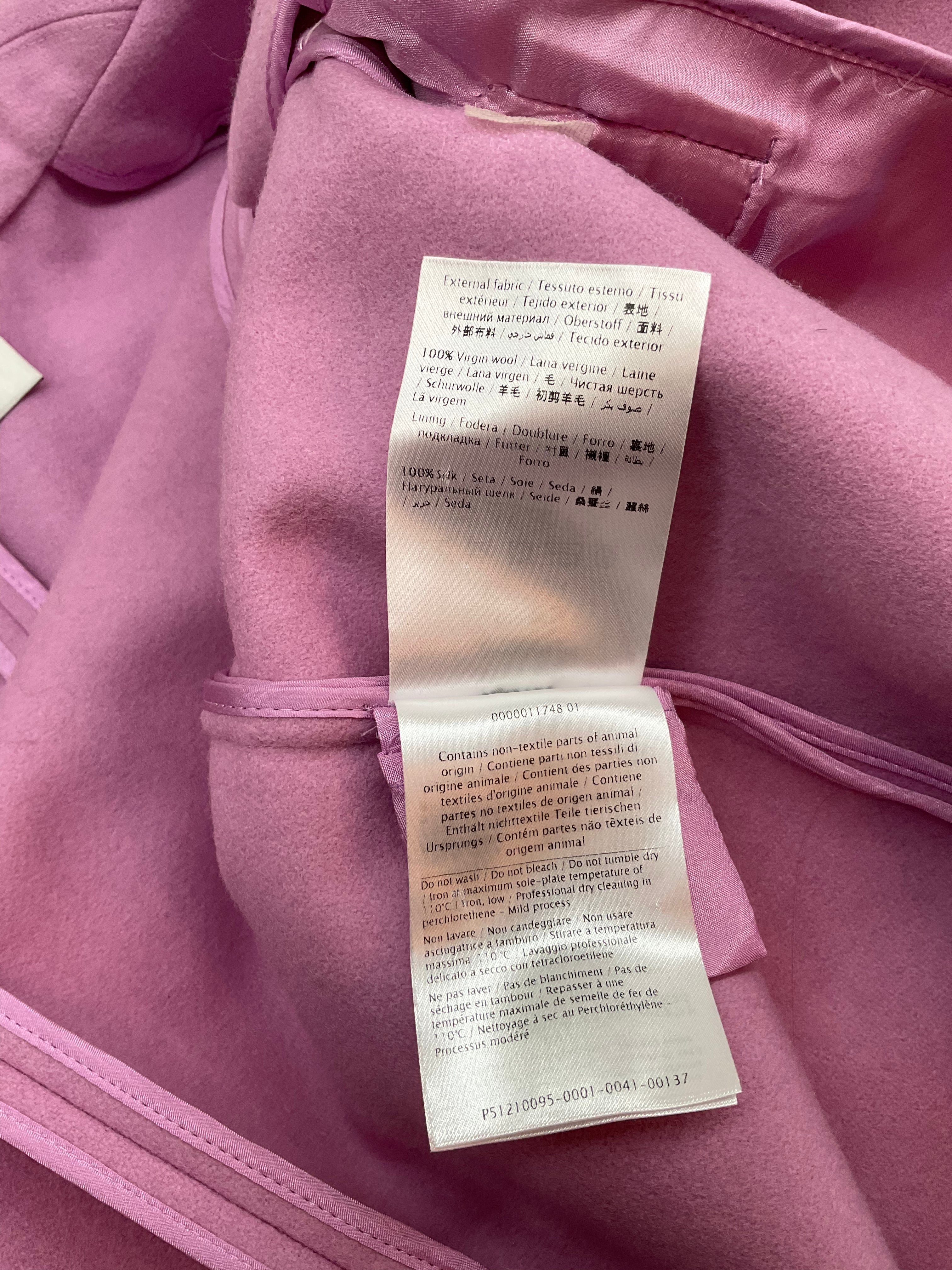 Valentino Wool Long Coat 2022-23 Collection - Pink - Size 10