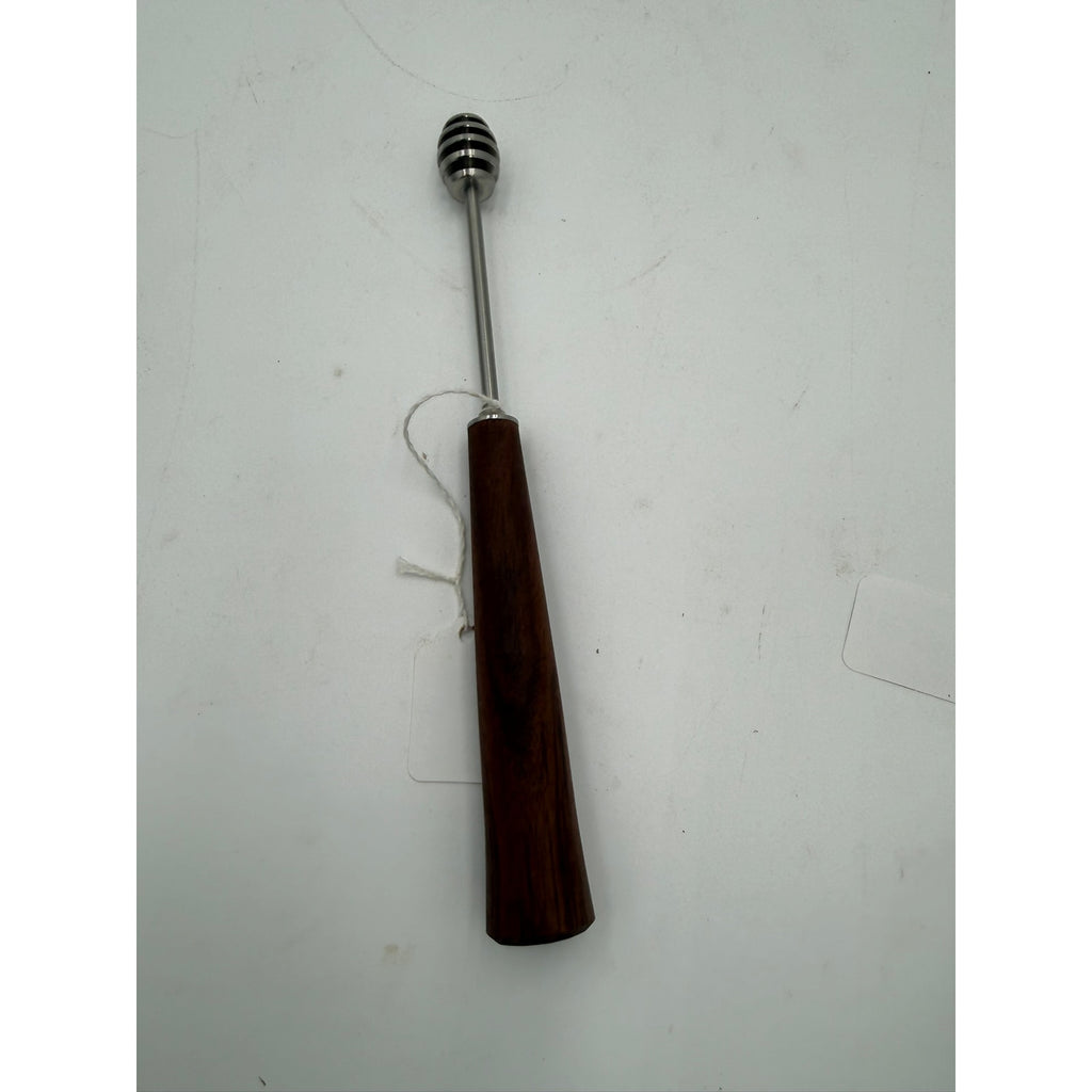 Handmade Wood Handle Honey Dipper Spoon, stainless steel head, food safe finish, walnut oak cherry olive options