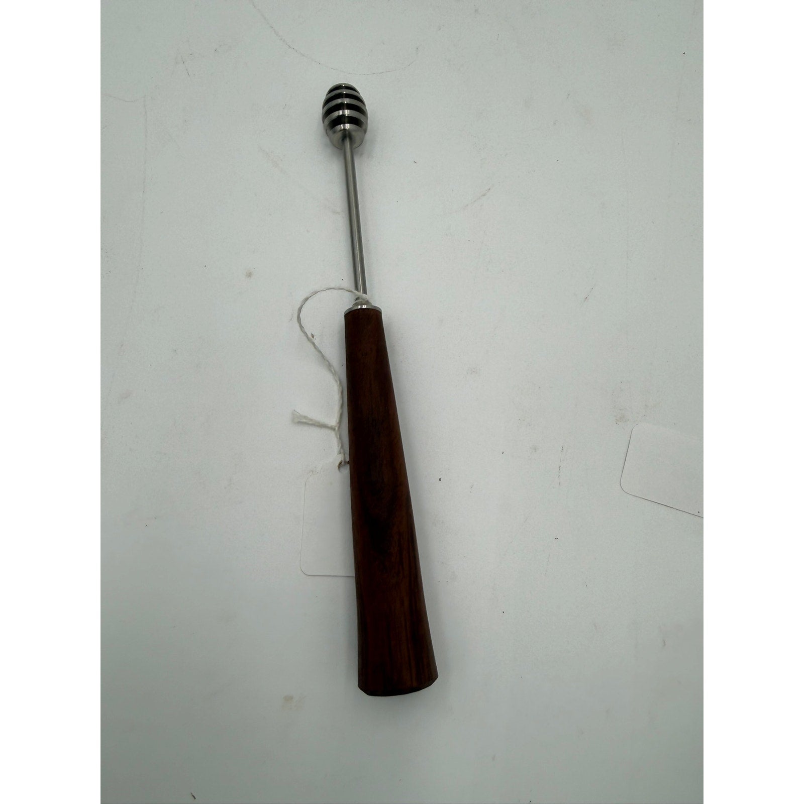 Handmade Wood Handle Honey Dipper Spoon, stainless steel head, food safe finish, walnut oak cherry olive options
