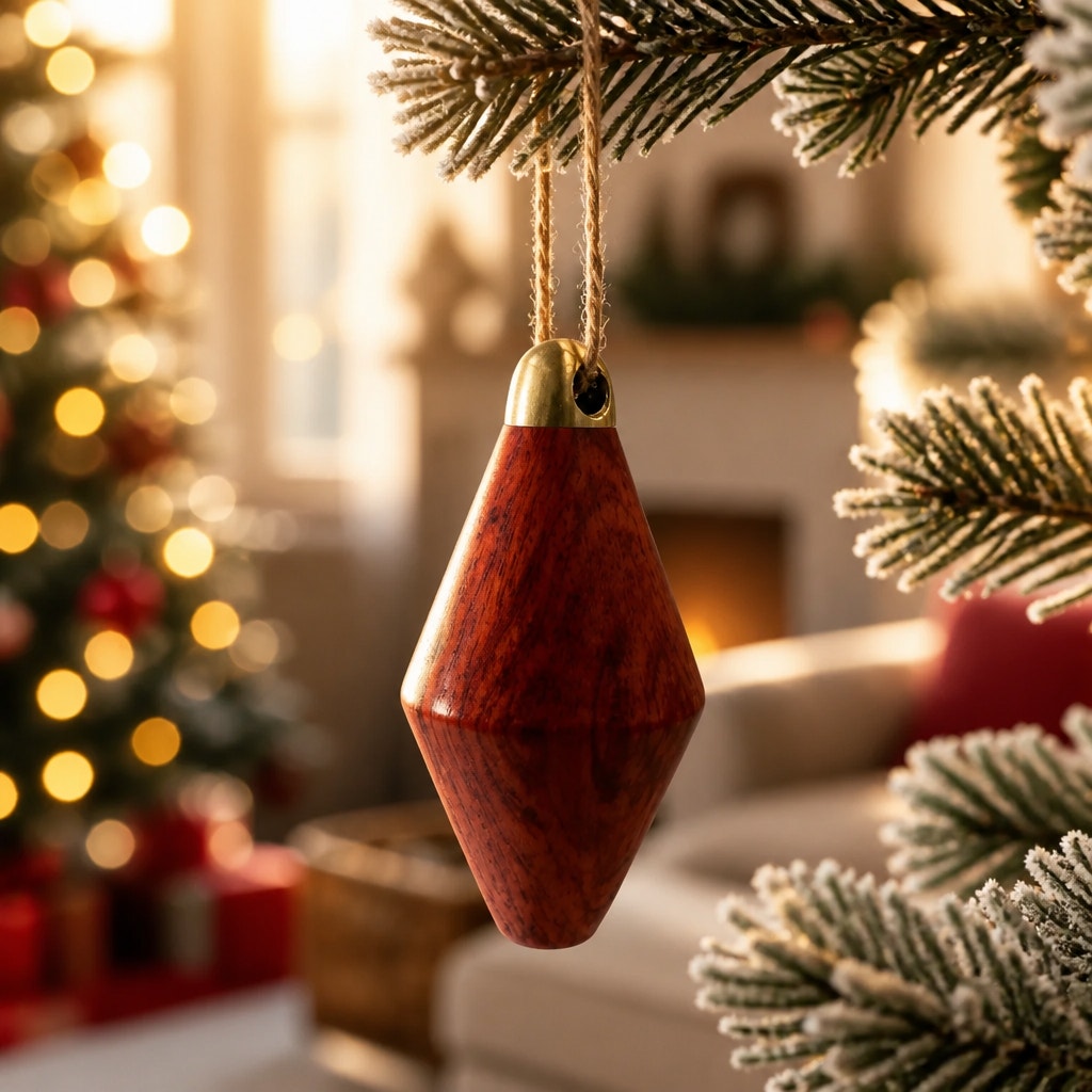 Hand Turned Christmas Ornament Group 4, Unique Design, Crafted Wood, One of a Kind Holiday Decor