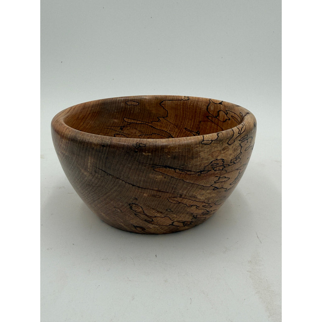 Spalted Maple Hand Turned Wooden Bowl, 5.75 x 2.75 in, food safe finish, decorative display, artisan made