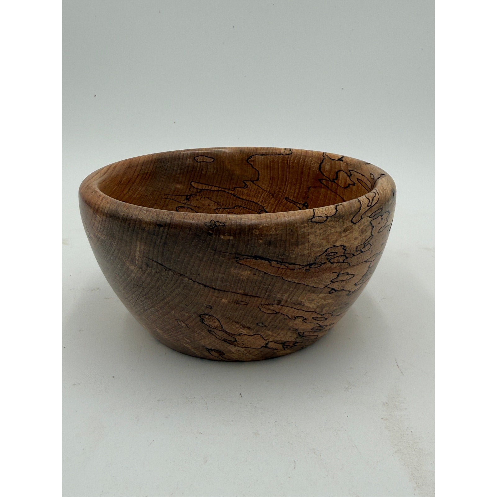 Spalted Maple Hand Turned Wooden Bowl, 5.75 x 2.75 in, food safe finish, decorative display, artisan made