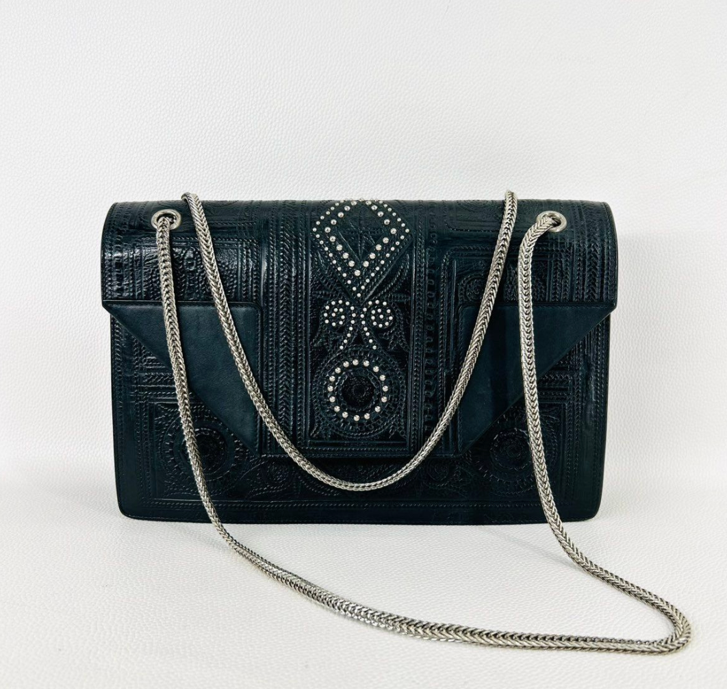 5087 - Saint Laurent Vintage Handbag Studded & Embossed