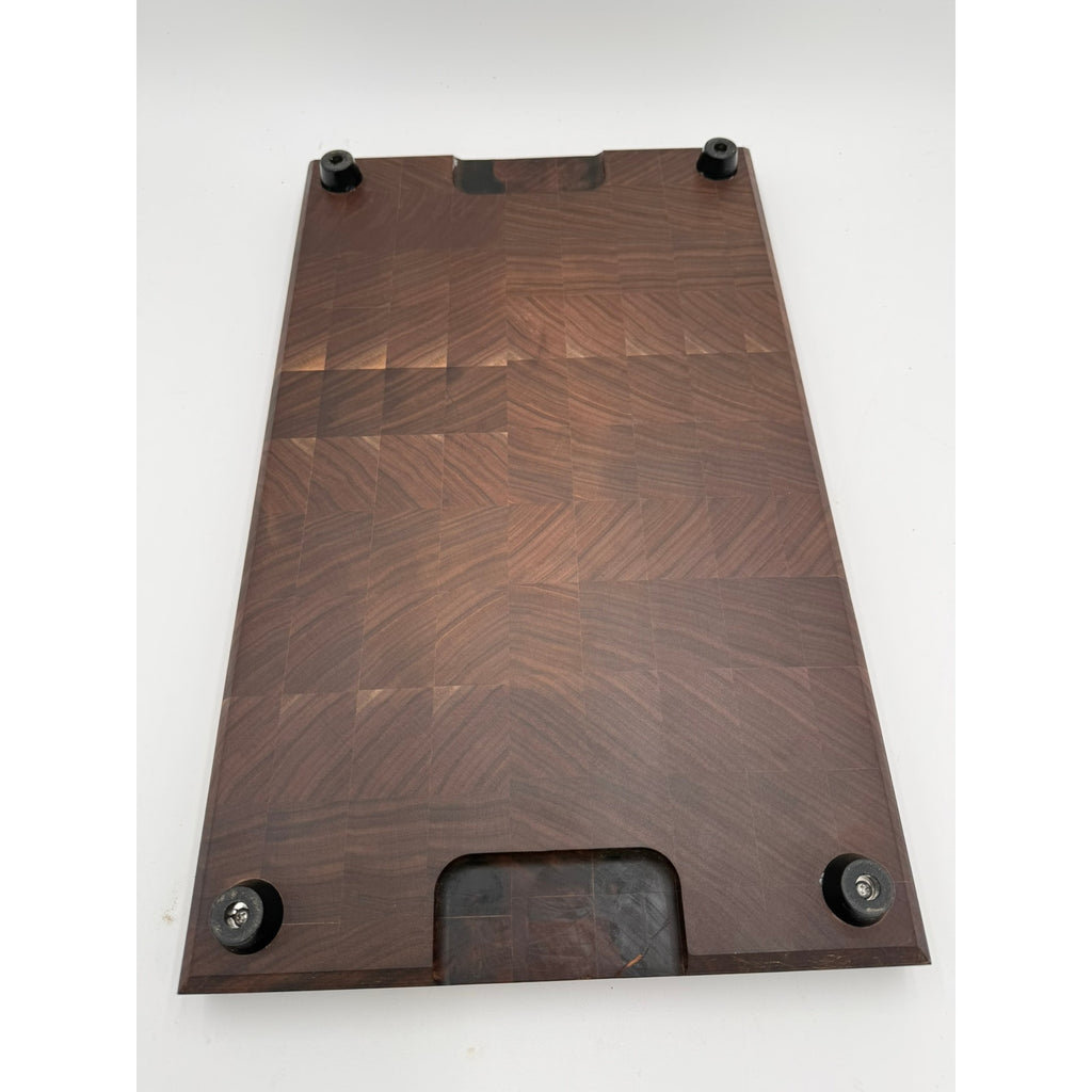 Walnut End Grain Carving Board for BBQ Feasts, extra large size, drip groove, dual grips, 20.25x12.25x1.25, chef quality