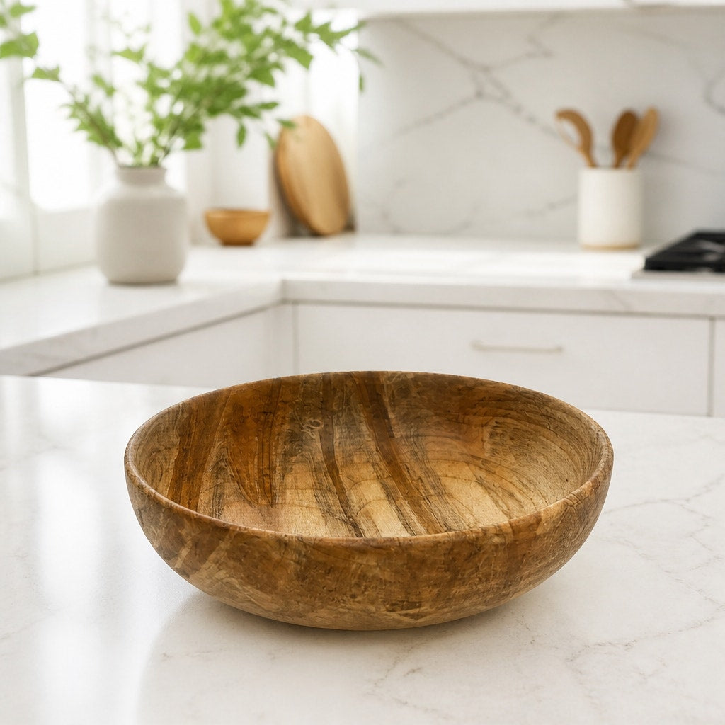 Ambrosia Maple Individual Salad Bowls, Set of 5, Handcrafted Wood, 5.25 x 1.75 Inches, SKU 1467