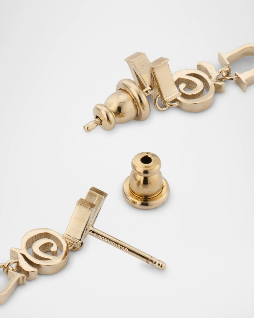 6975 - Alexander McQueen Logo Drop Earrings - NWT