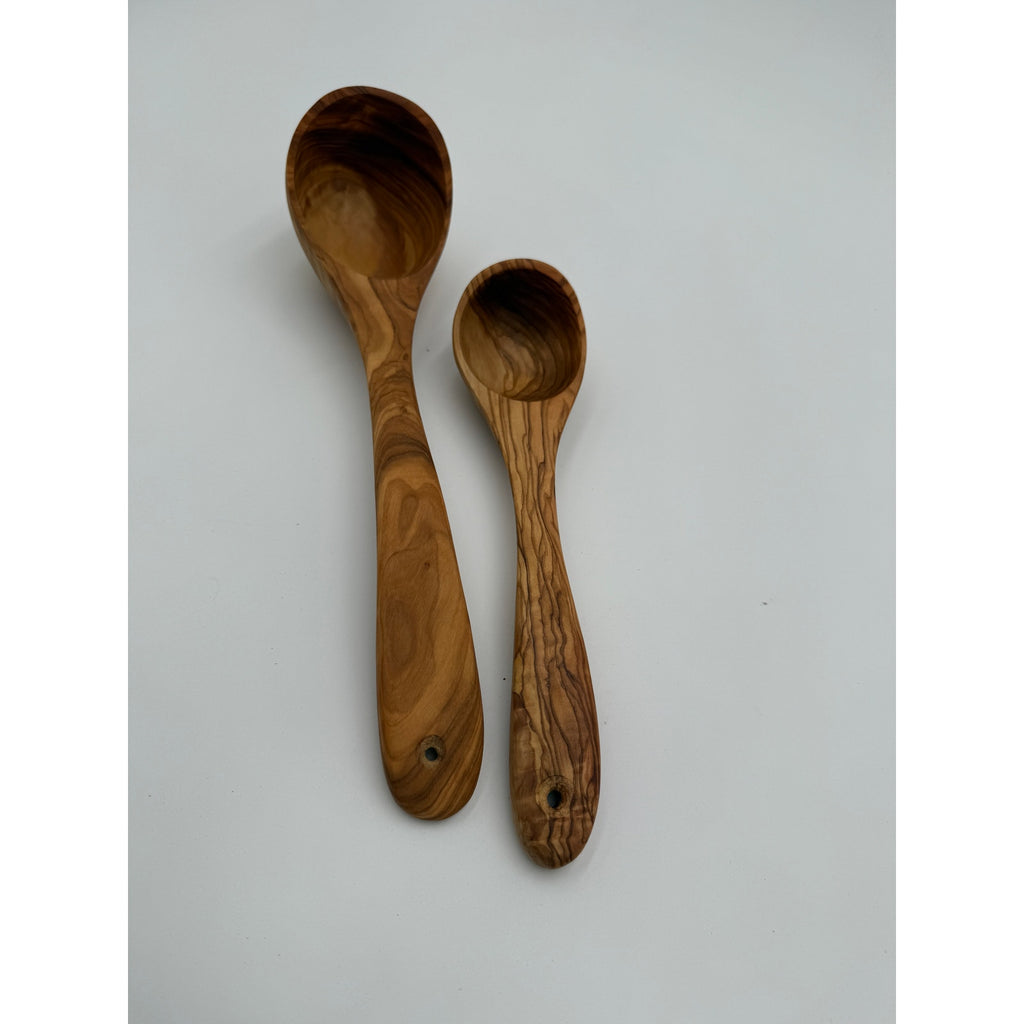 Handmade Olive Wood Kitchen Ladle, 9 or 12 Inch, Food Safe, Durable Utensil