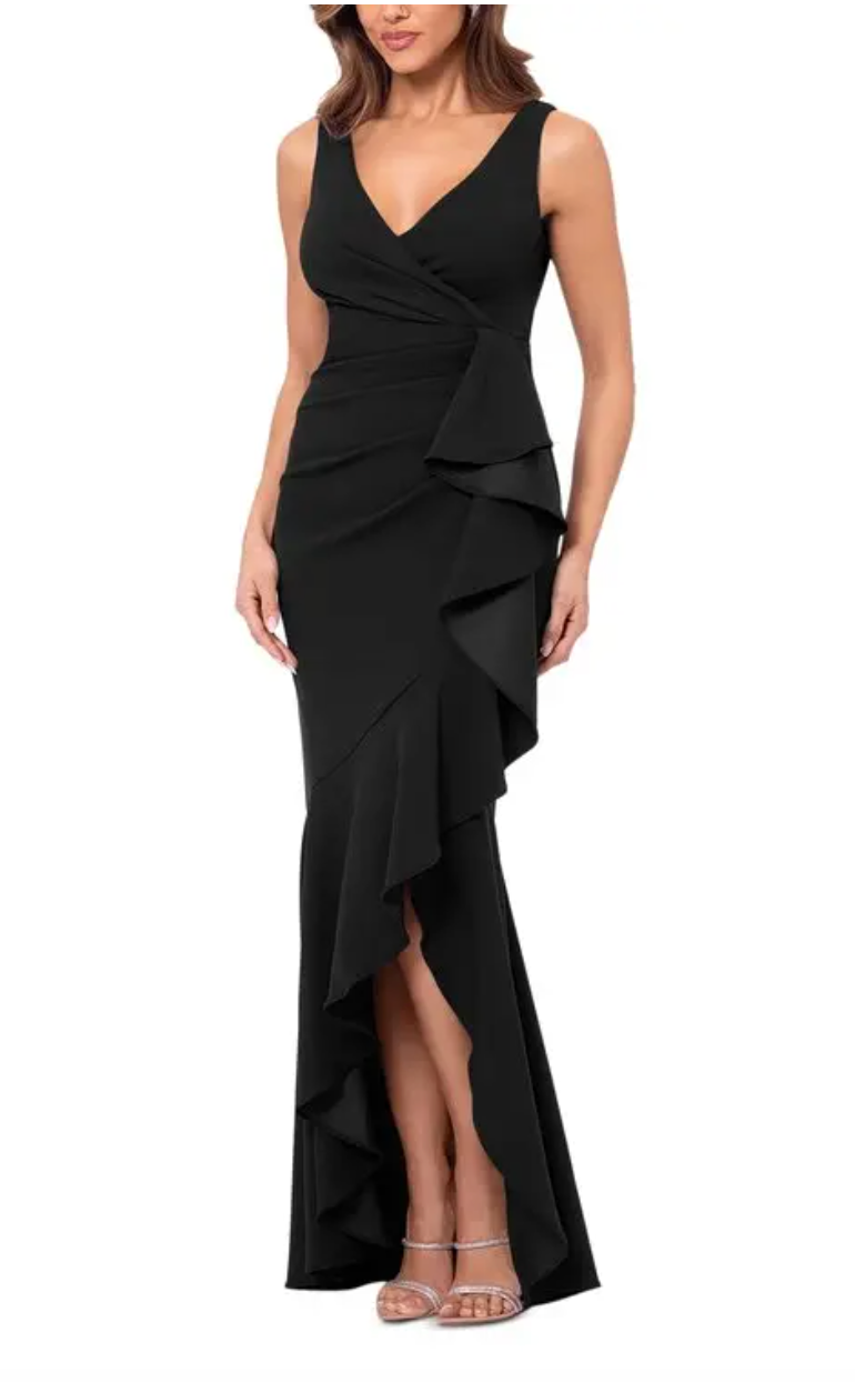Aqua Cascade Ruffle Gown - Size 12 - NWT
