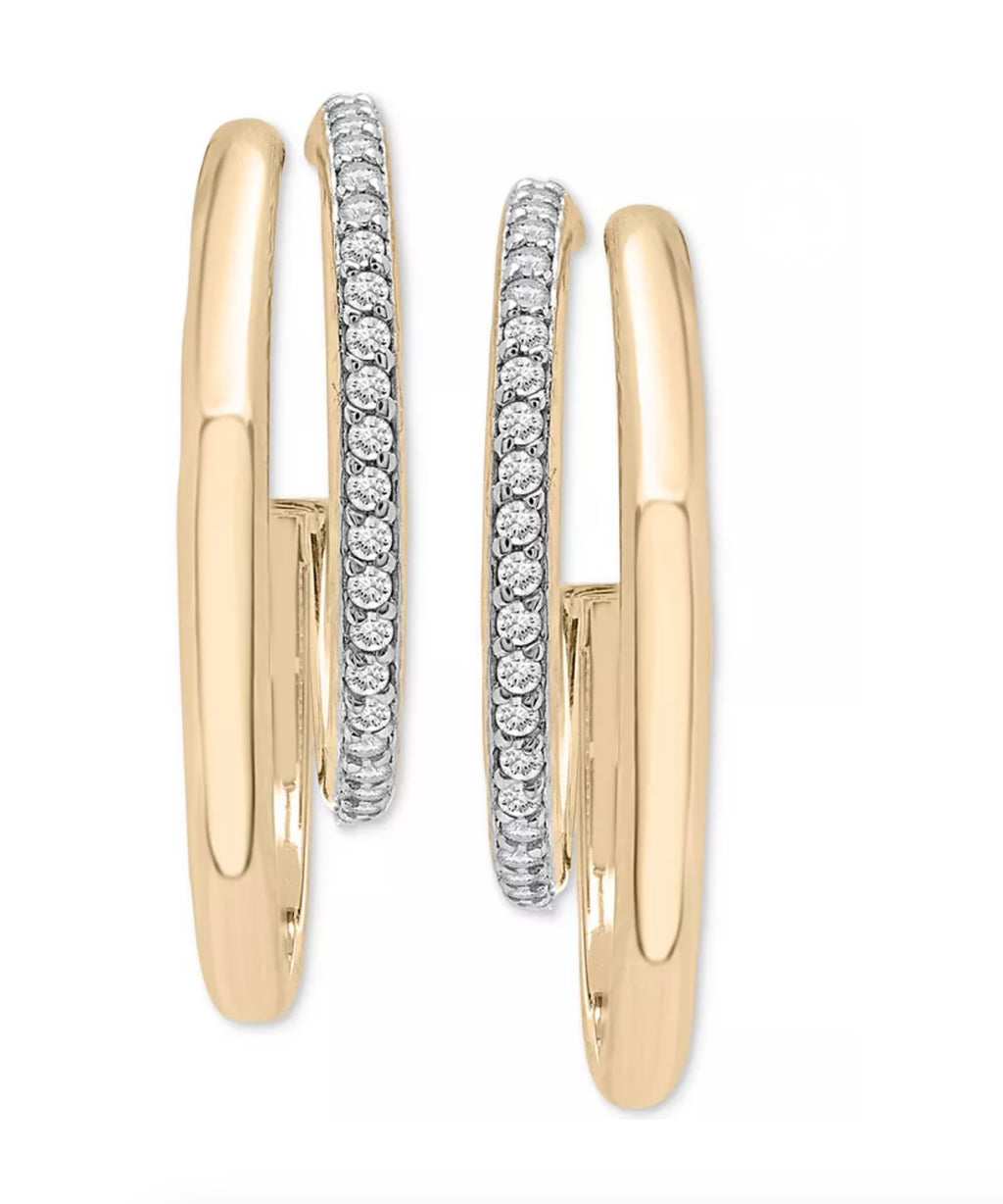 Audrey by Aurate Diamond Double Small Hoop Earrings (1/4 ct. t.w.) in Gold Vermeil