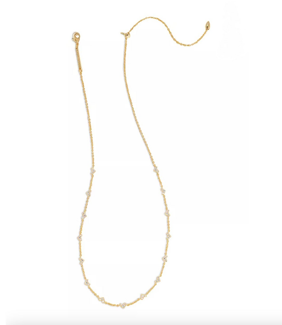 CURATED by Kira Kendra Scott Haven pavé heart necklace in 14k gold-plated metal with cz stones and lobster clasp.