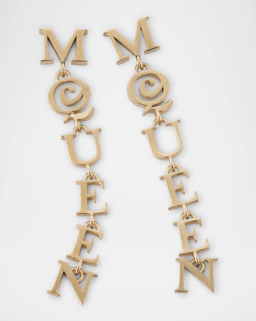6975 - Alexander McQueen Logo Drop Earrings - NWT