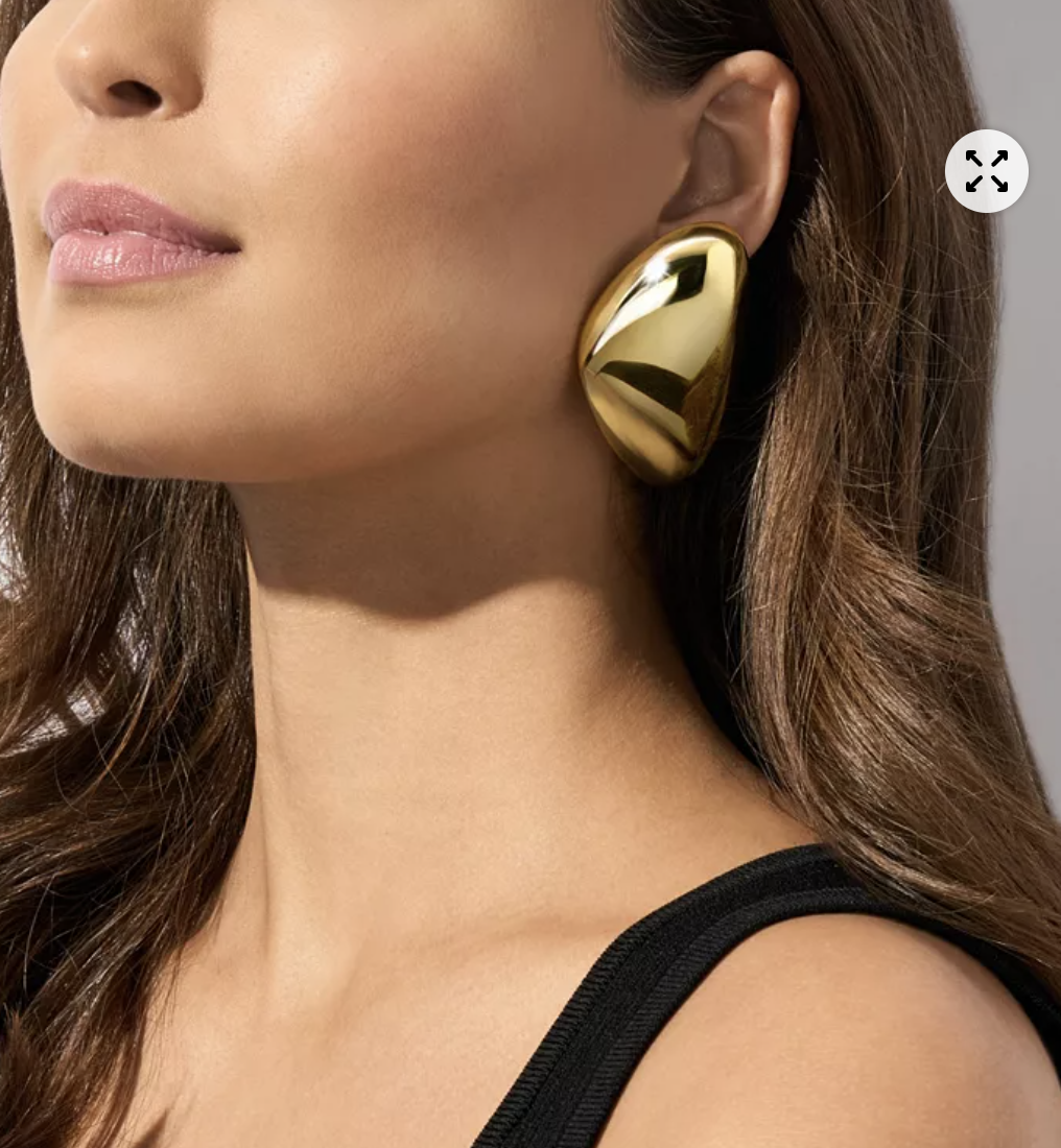 Michael Kors Metallic Muse Brass Pebble Statement Earrings - NWT