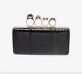 7312 - Alexander McQueen Snakeskin Jeweled Four Ring Clutch
