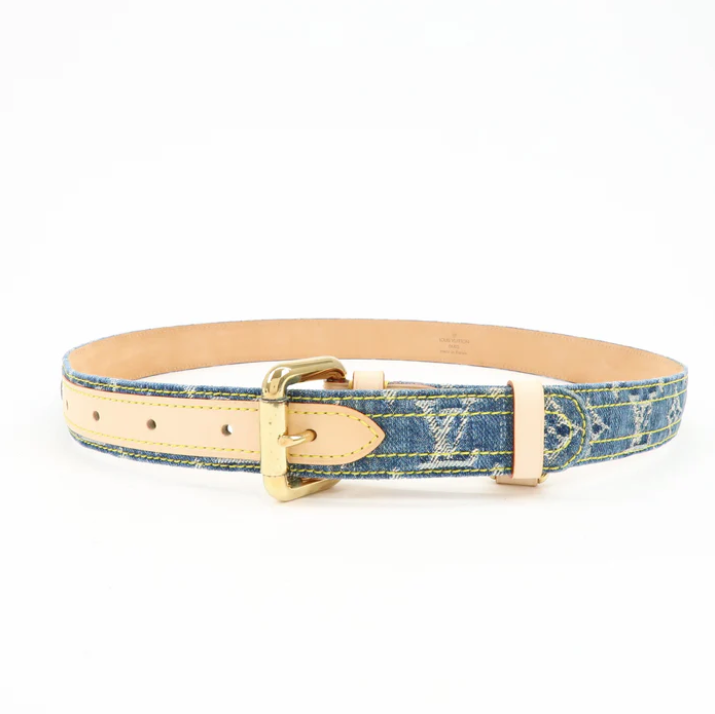 6824 - Louis Vuitton Monogram Denim Ceinture Belt - Size 90/36