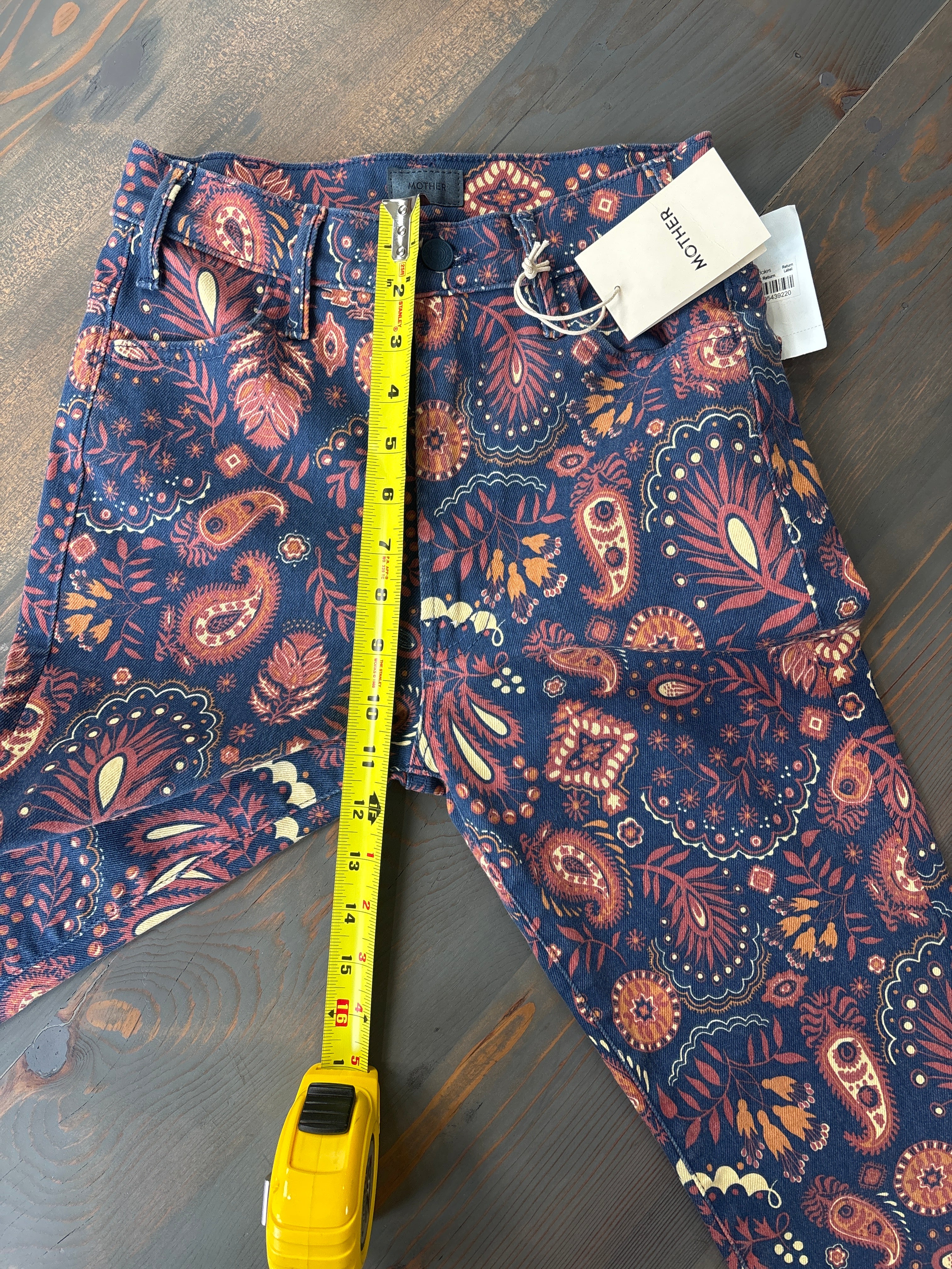 Mother The Hustler Flood Jeans in Henna Happiness - size 26 - NWT
