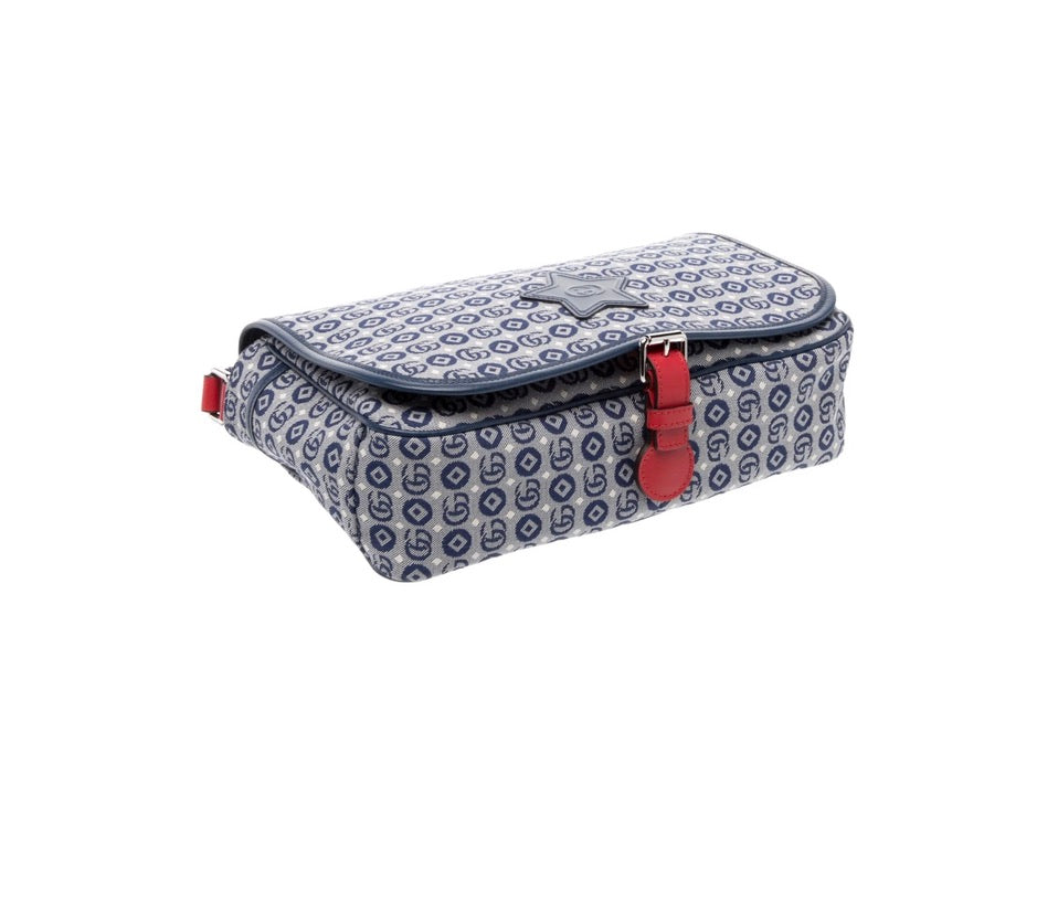 Gucci Kids Jacquard Logo Star Patch Messenger Flap Bag - NWT