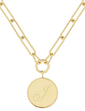 CURATED by Kira brook & york Callie 14K gold plated brass initial J pendant necklace with elongated link chain