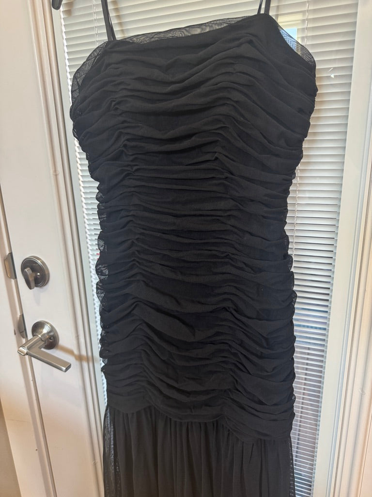 Aqua Long Stretch Mesh Strapless Gown - NWT - Size 6