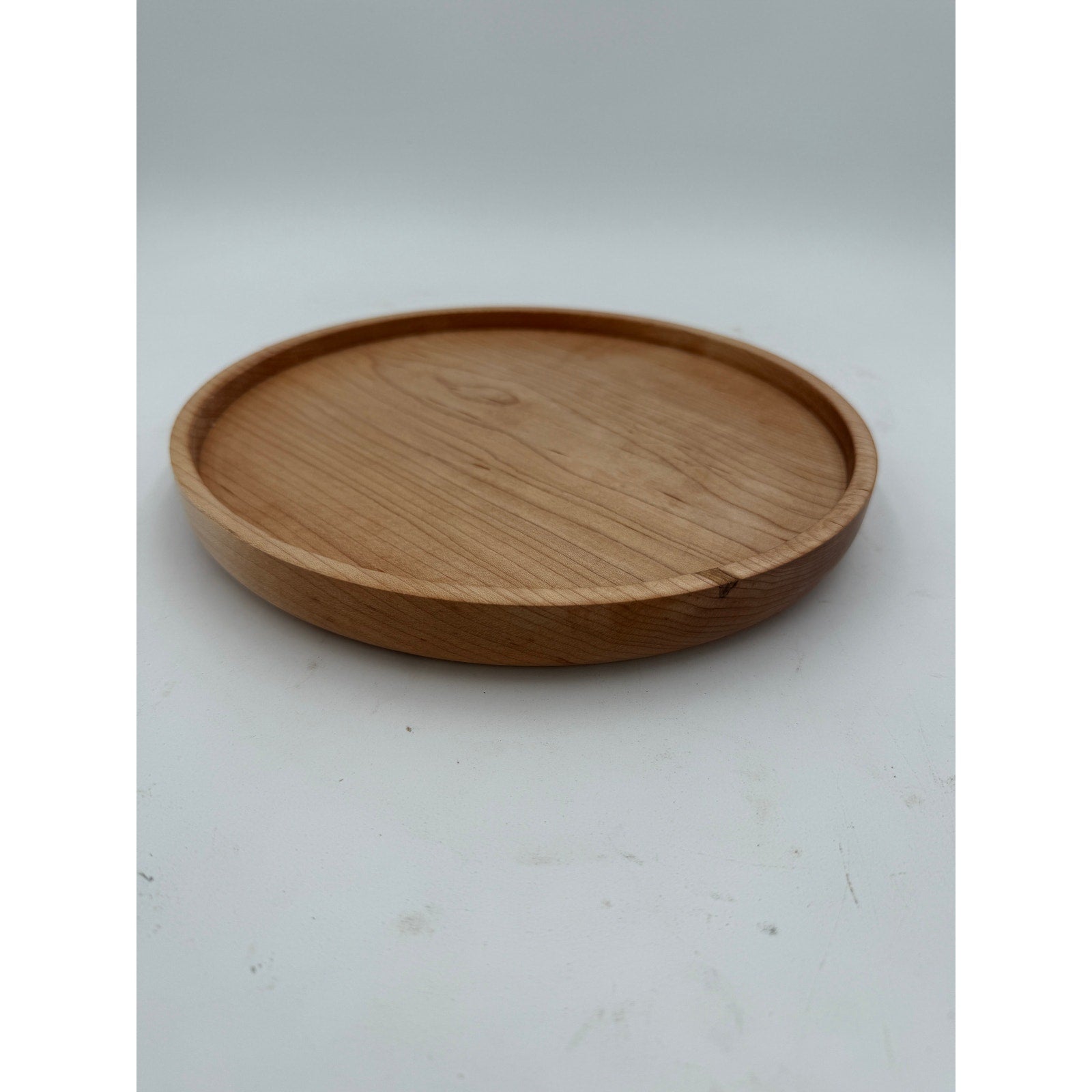 Hand Turned Maple Serving Tray, 10x1.25 Inch, Food Safe Finish, SKU 1413