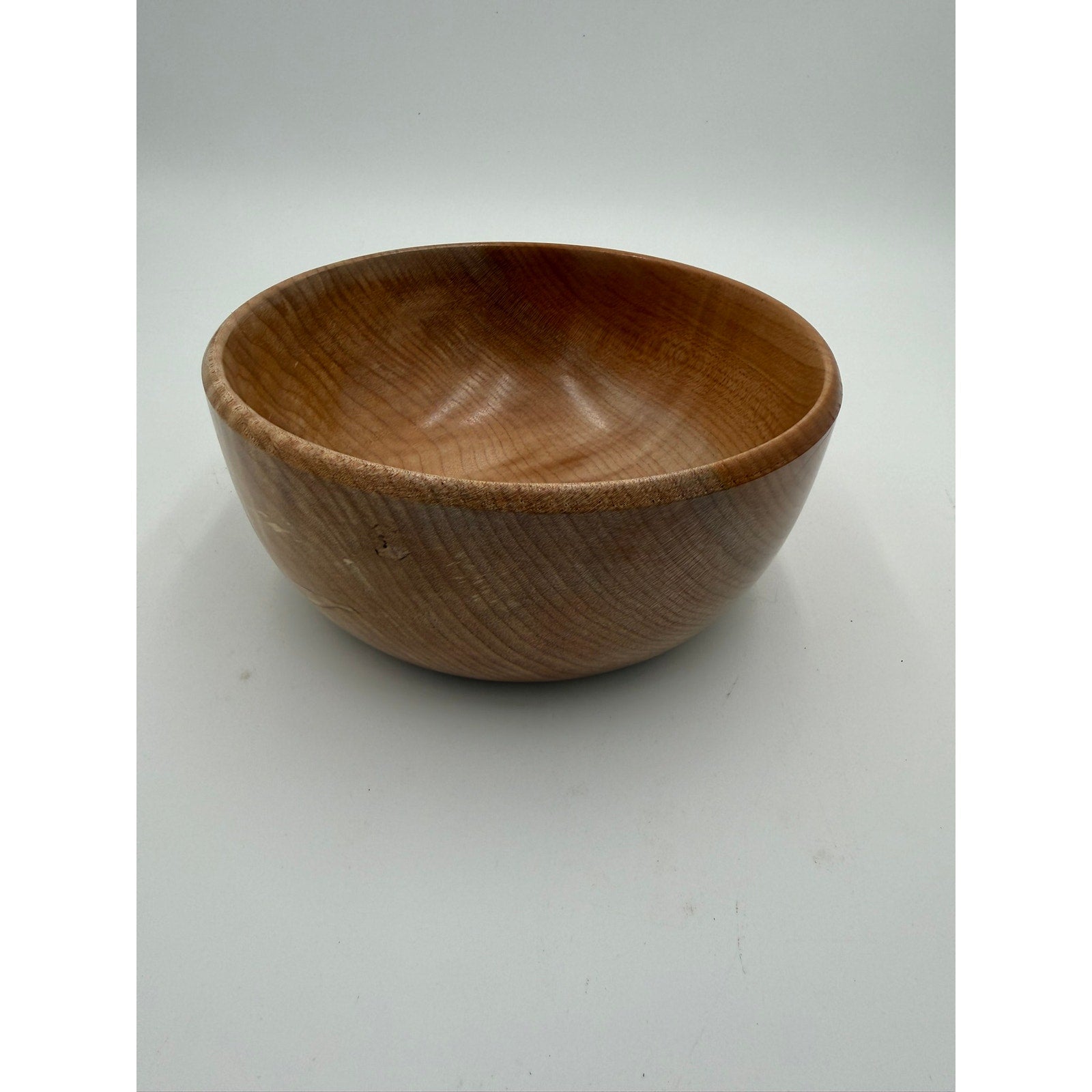 Hand Turned Figured Maple Wood Bowl 7.75 x 3.25, handmade kitchenware, salad serving bowl, food safe finish, decorative center bowl, unique