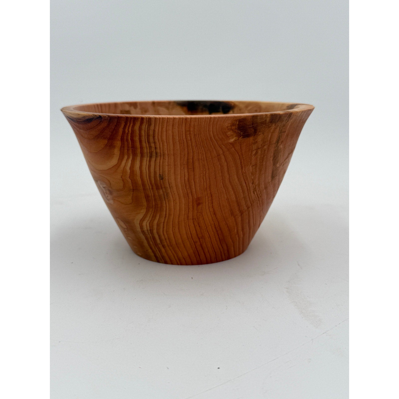 Rustic Fir Hand Turned Wooden Bowl 6.25x3.75, food safe finish, durable kitchen serving, artisanal decor, handmade gift