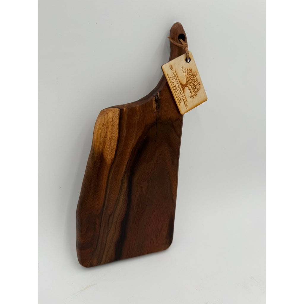Walnut Charcuterie Board with Offset Handle, 12.25 x 5.5 x 1, serving tray, cheese board, beautiful grain, handmade