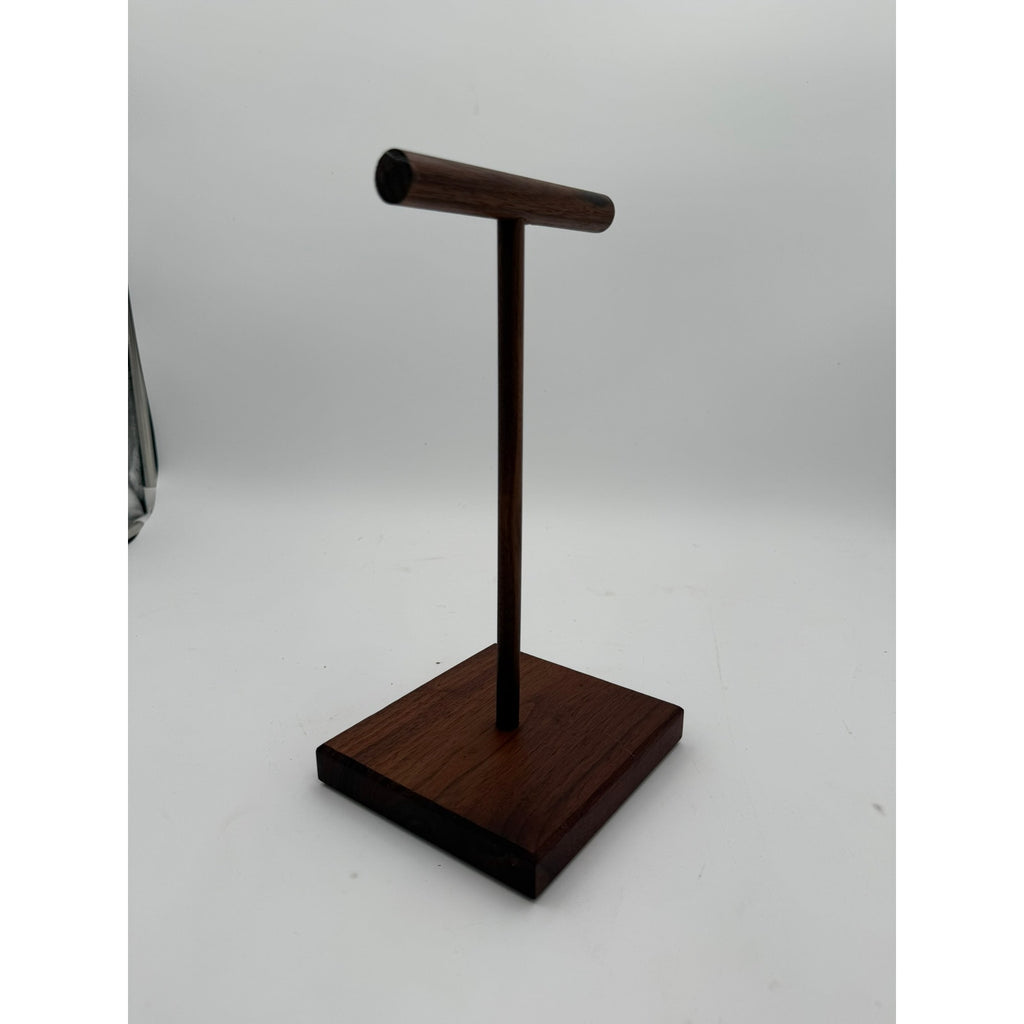 Walnut Small Necklace Holder Stand for Jewelry, handmade desk organizer, unique gift for her, minimal display, functional storage