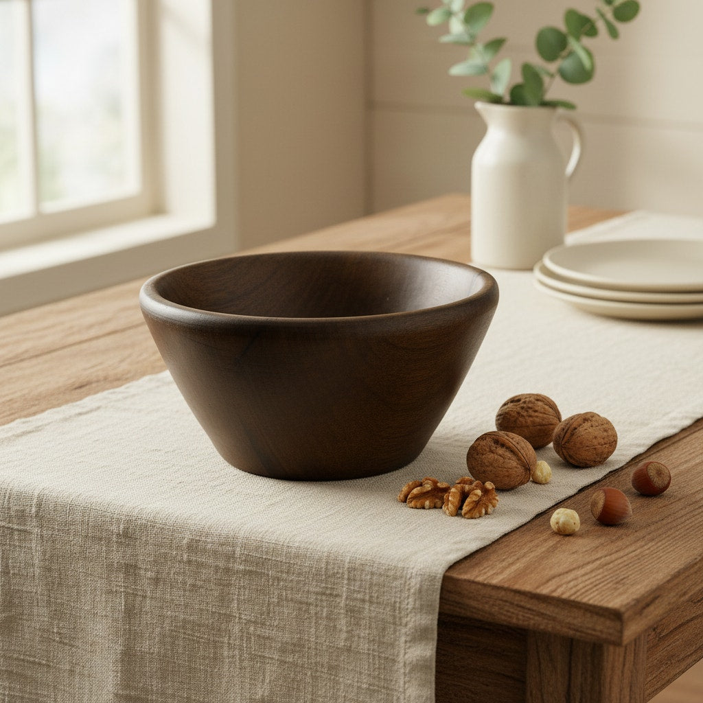 Hand Turned Wood Bowl, Persimmons Hardwood Bowl, Gilded Black Wax Finish, Handmade Quality Bowl, Unique Gift