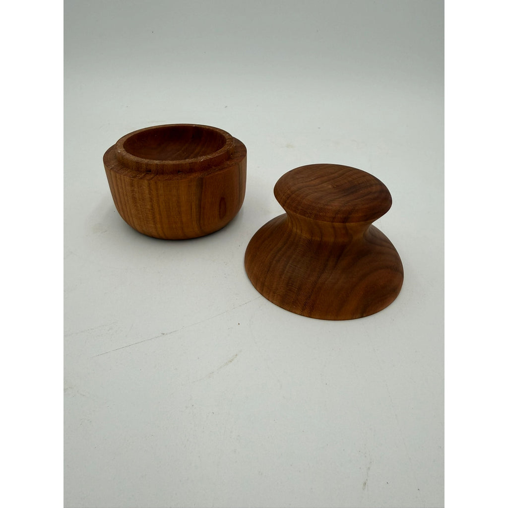 Hand Turned Cherry Wooden Lidded Box for Home, catchall bowl, jewelry or key holder, salt cellar, small storage, one of a kind