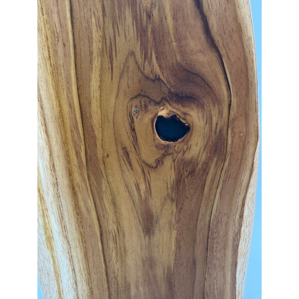 Handcrafted Teak Cheese and Charcuterie Board, 23.5 x 7 x 0.75 in, black epoxy detail, appetizer tray, kitchen gift