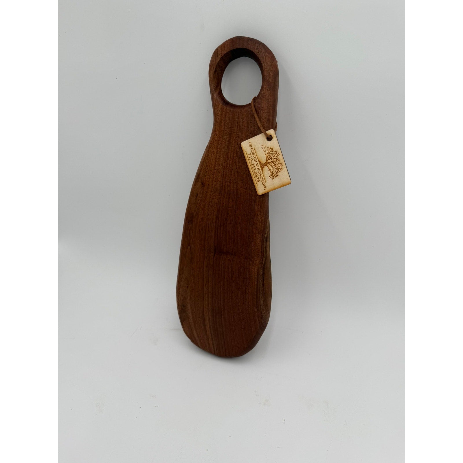 Walnut Oval Charcuterie Board with Handle, 15.5 x 5.25 x 1, beautiful grain, serving and display, functional kitchen decor