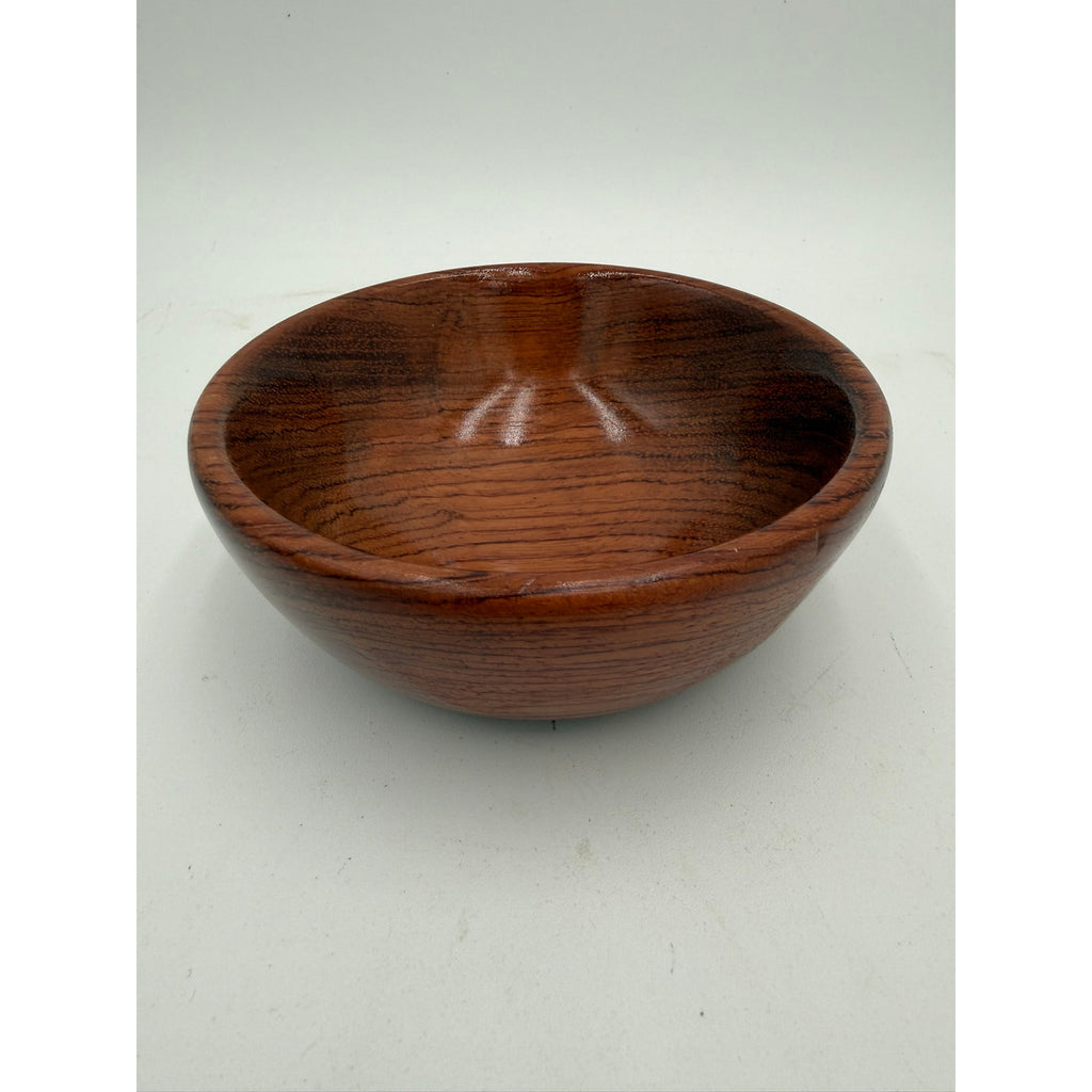 Small Bubinga Serving and Catchall Bowl, food safe finish, handmade woodturning, desk or entry dish, 5 x 1.75 in