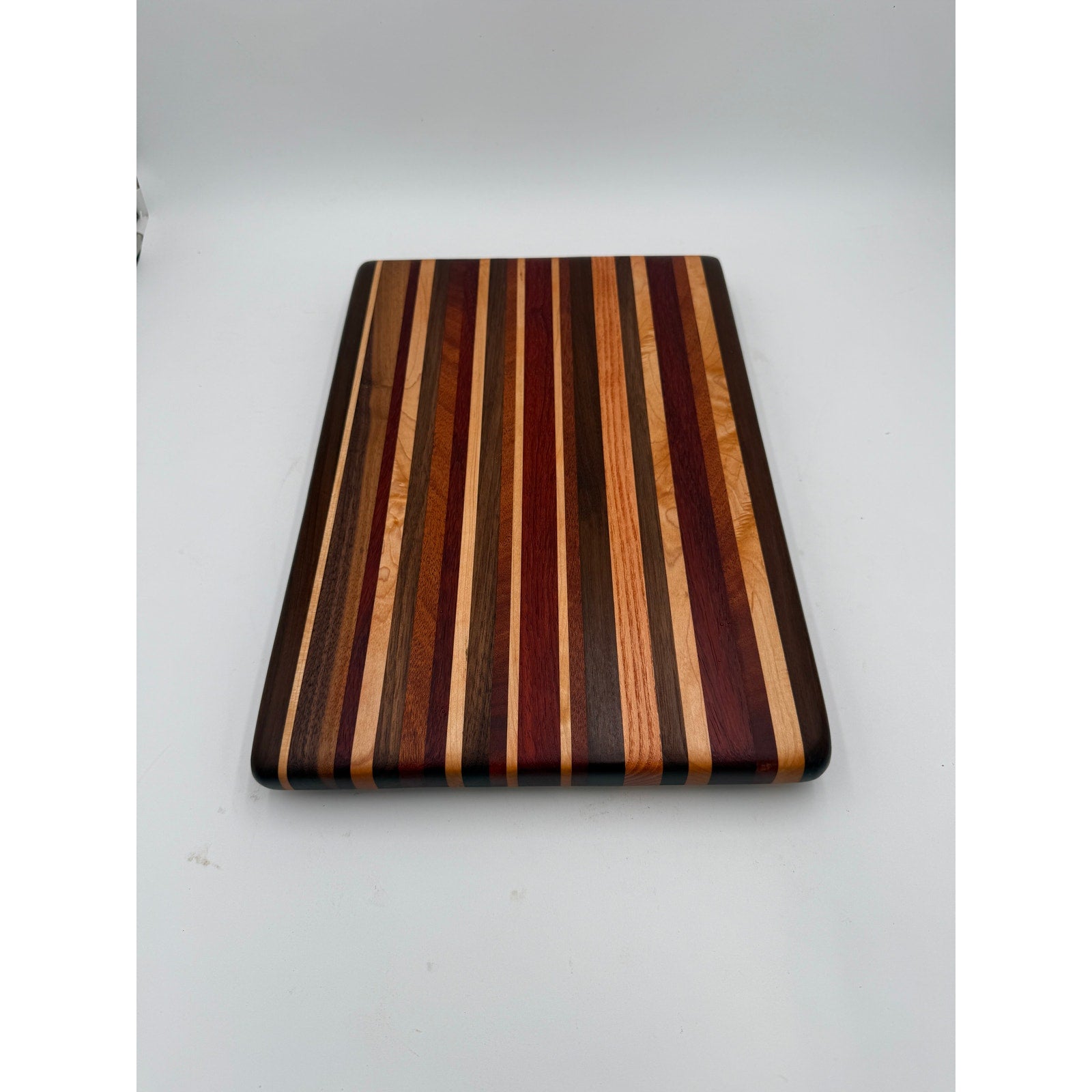Handcrafted Edge Grain Cutting Board, 17.5 x 12 x 1 Inch, Laminated Domestic and Exotic Hardwoods