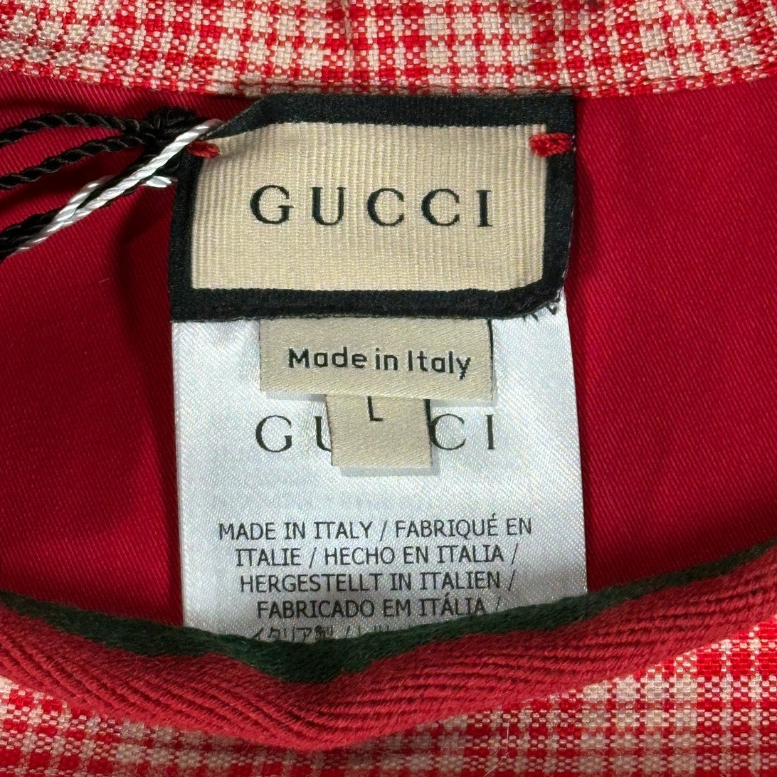Gucci Tartan Plaid Dog Jacket Red Green White NWT Size L