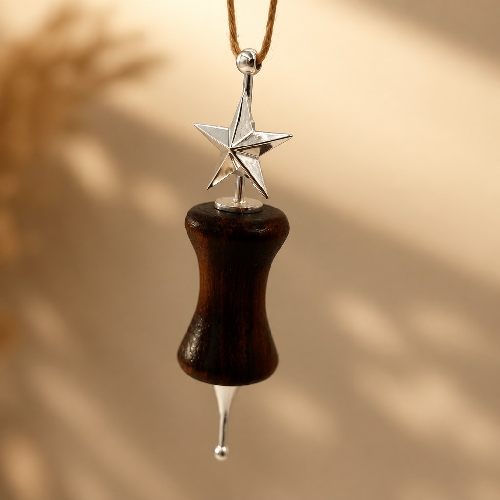 Hand Turned Wood Christmas Ornament, Star Accent, Dark Timber, One of a Kind Holiday Decor, Group 2