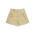 Gucci Yellow Tweed Wool Blend High Rise Shorts GG Buttons NWT Size 46