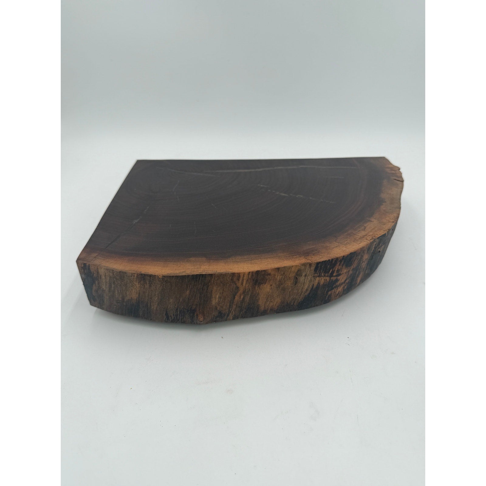 Thick Live Edge Walnut Cutting Board, end grain, 13.5 x 10.5 x 2.5, hand crafted, beautiful grain, serving display