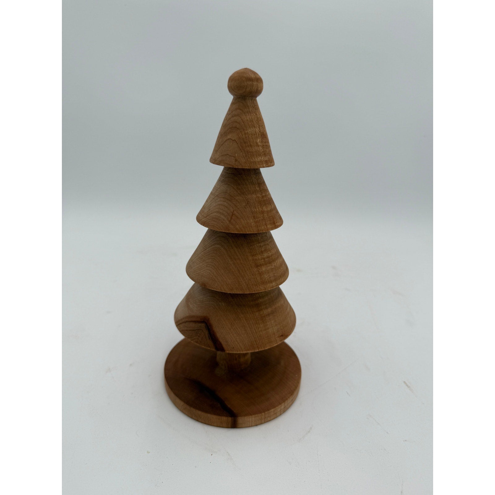 Hand Turned Wood Christmas Trees, Maple and Cherry, Rustic Holiday Decorations, SKUs 1369 to 1372